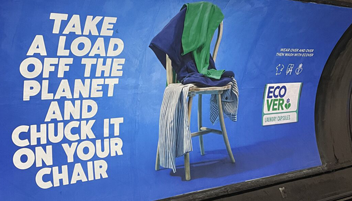 Out of home poster showing Ecover advertising campaign
